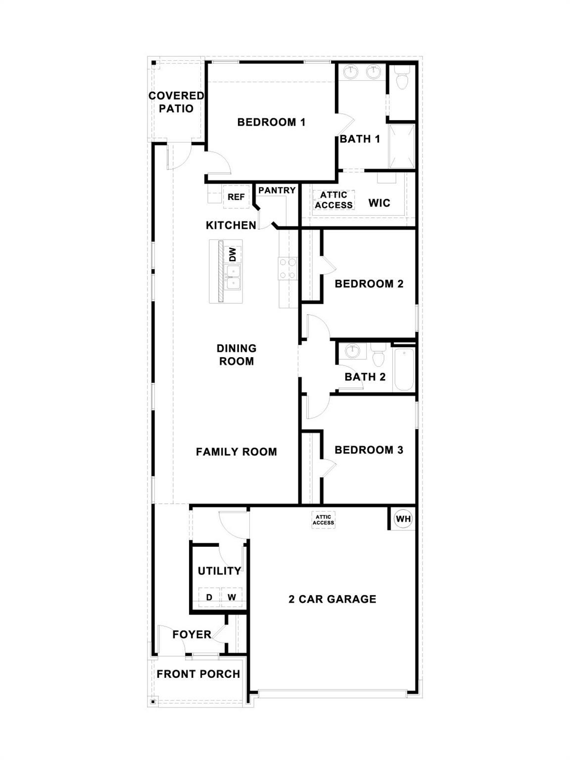Living area at 241 NEW ALBANY Ln - 3 bed 2 bath home