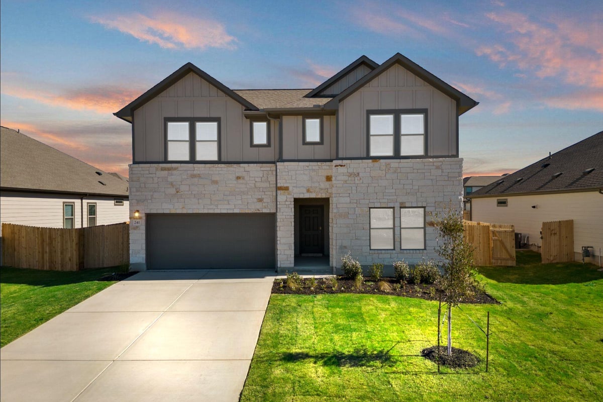 View 241 Red Tail Hawk LN in Riverbend at Double Eagle 241 Red Tail Hawk LN - front exterior - Luxury home in Riverbend at Double Eagle, Cedar Creek, TX