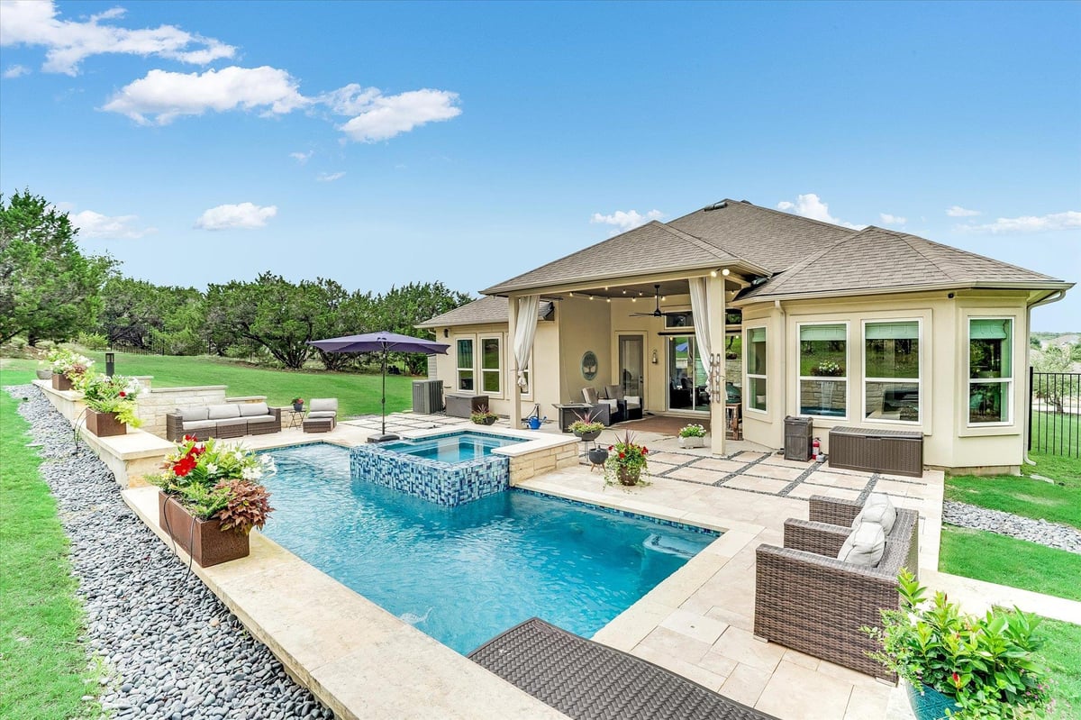 245 Bristlecone Dr - front exterior - Luxury home in Rim Rock Ph Two Sec Four, Driftwood, TX
