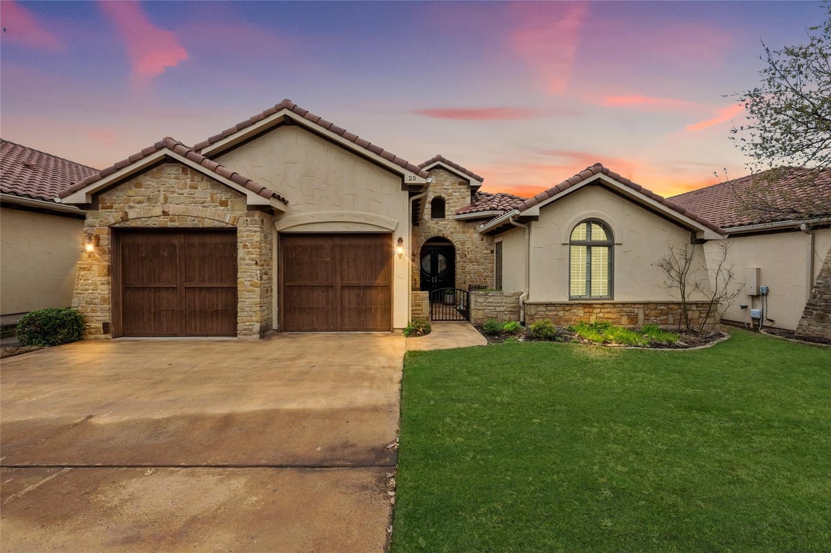 25 Borello Dr - front exterior - Luxury home in Villas At Flintrock Sec 2 Condo, Austin, TX