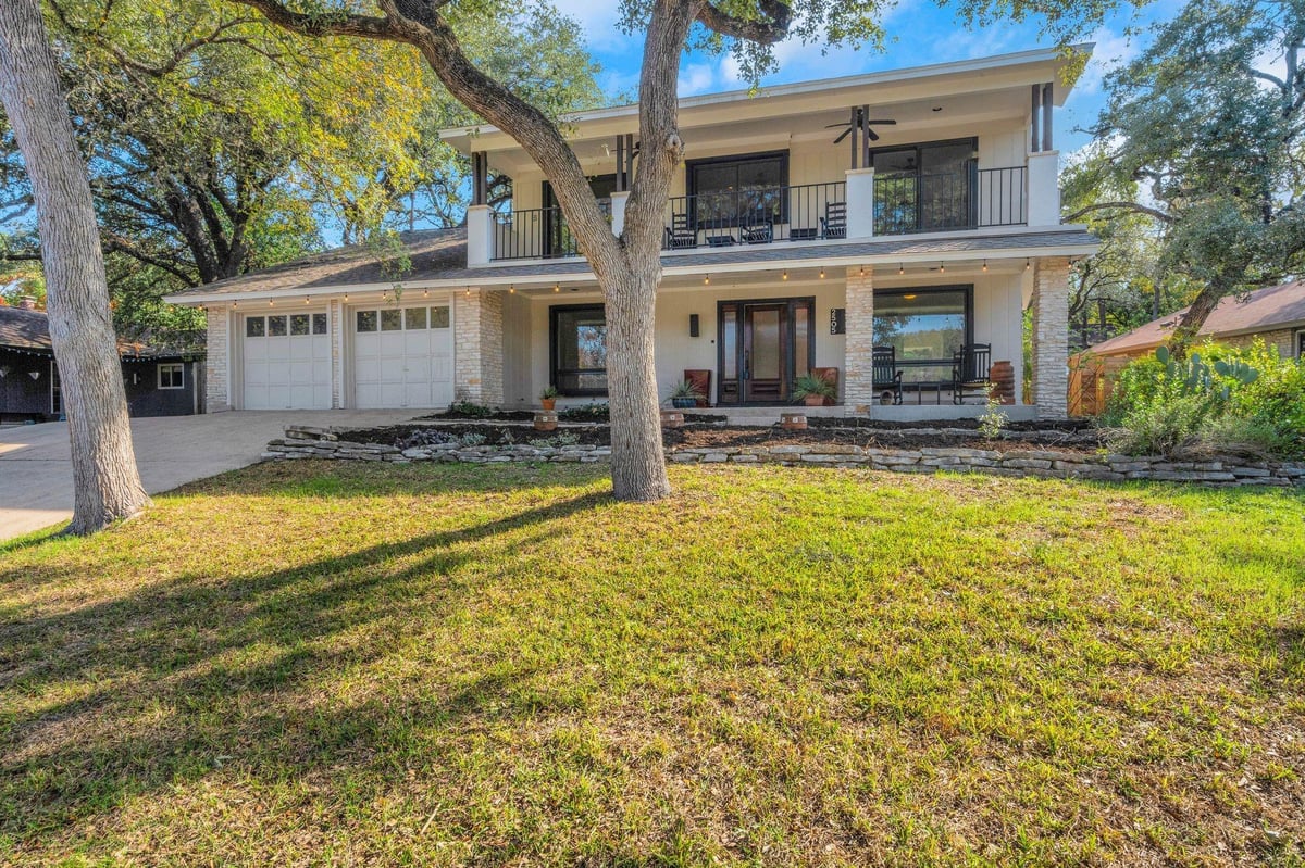View 2505 Forest Bend Dr in Barton Hills 2505 Forest Bend Dr - front exterior - Luxury home in Barton Hills, Austin, TX
