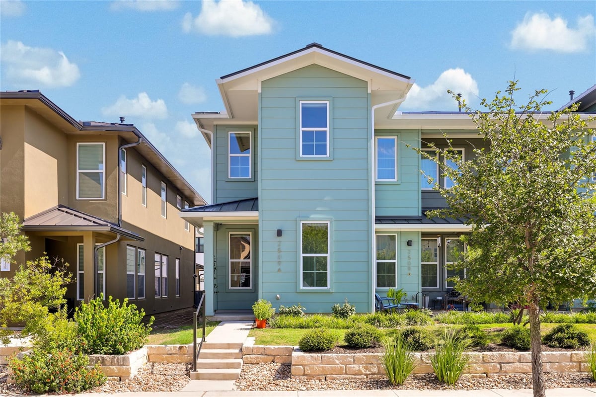 View 2509 Simond Ave Unit #A in Mueller 2509 Simond Ave Unit #A - front exterior - Luxury home in Mueller, Austin, TX