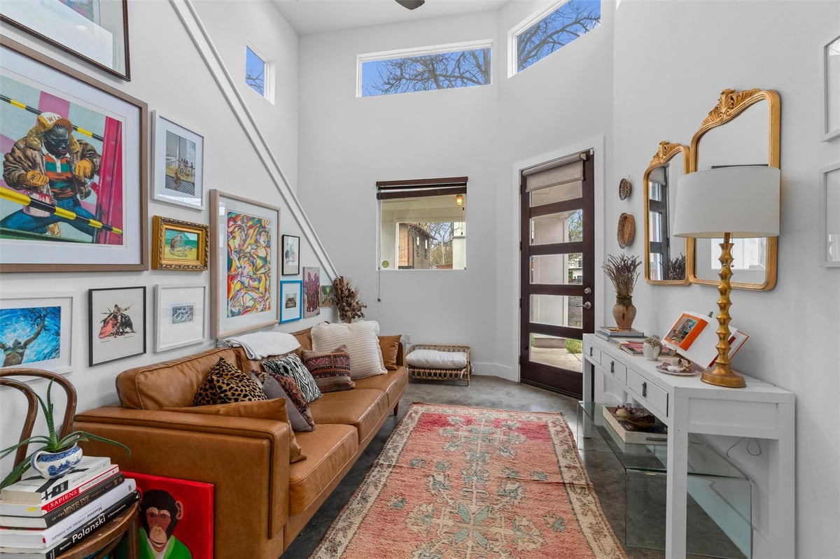 Living area at 2514 E 4th St Unit #B - 2 bed 2 bath home
