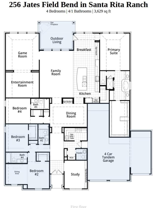 Living area at 256 Jates Field Bnd - 4 bed 4 bath home