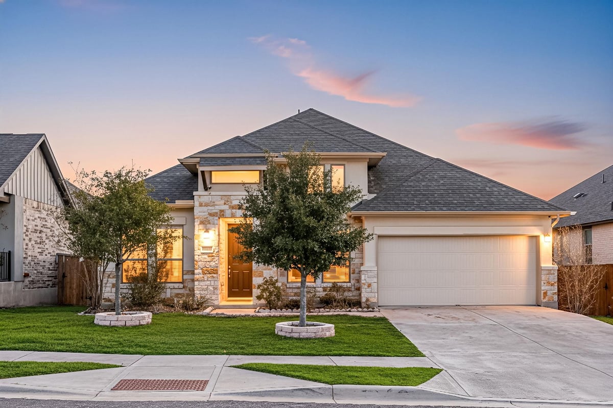 View 257 Left Fork Dr in 6 Creeks Ph 1 Sec 5A 257 Left Fork Dr - front exterior - Luxury home in 6 Creeks Ph 1 Sec 5A, Kyle, TX