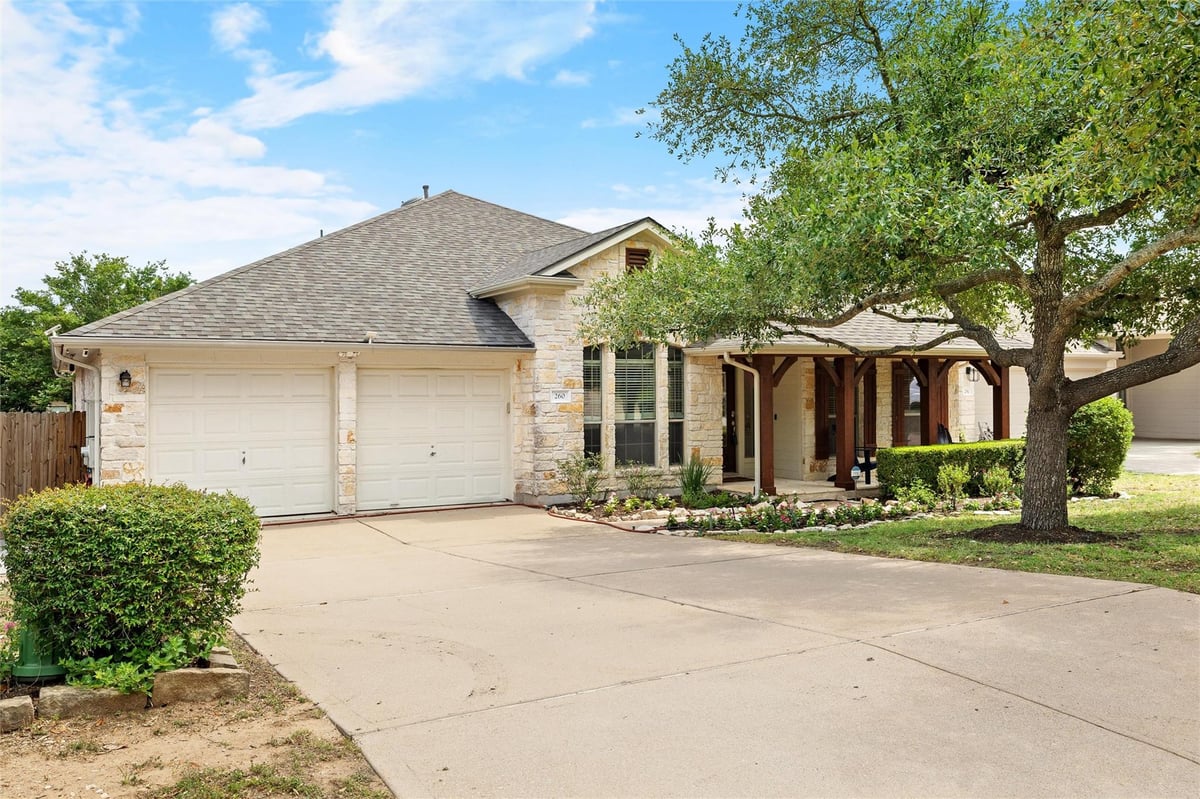 View 260 Kiras Ct in Belterra Ph 3 Sec 11a 260 Kiras Ct - front exterior - Luxury home in Belterra Ph 3 Sec 11a, Austin, TX