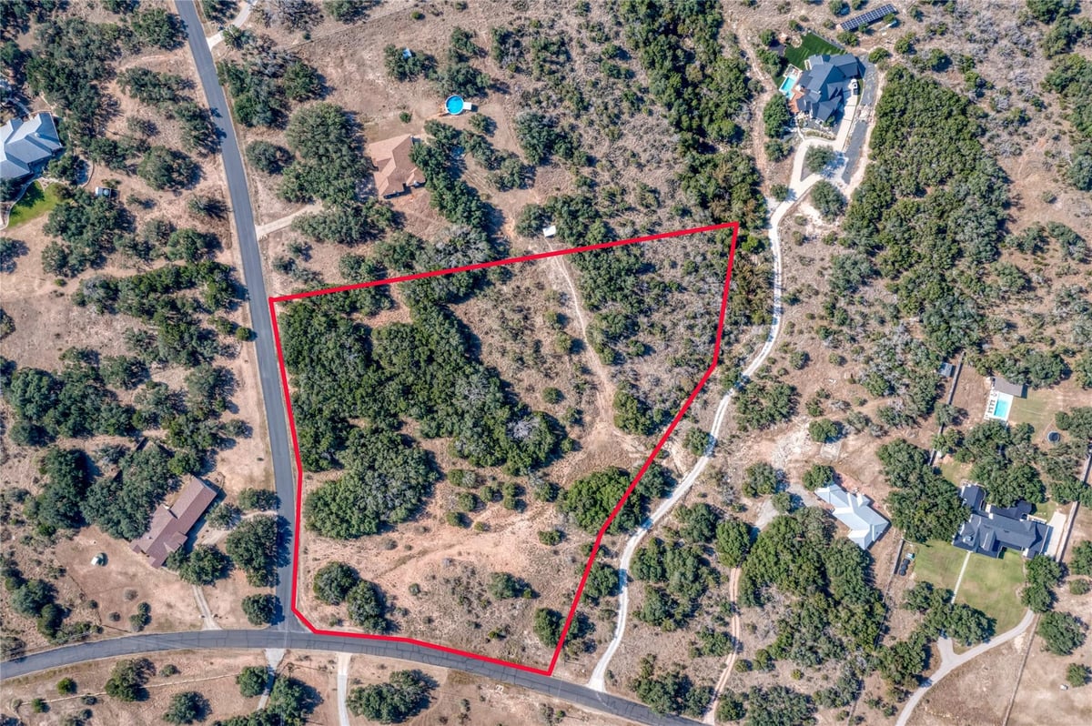 View 2600 Indian Divide Rd in Paleface Ranch Sec 03 2600 Indian Divide Rd - front exterior - Luxury lot in Paleface Ranch Sec 03, Spicewood, TX