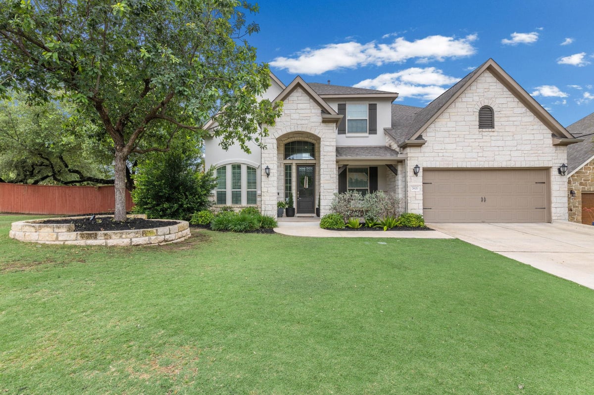 View 2621 Champions Corner DR in Bluffs/Crystal Falls Ph 1B Sec 2621 Champions Corner DR - front exterior - Luxury home in Bluffs/Crystal Falls Ph 1B Sec, Leander, TX