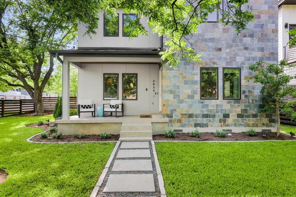 View 2630 Oak Crest Ave Unit #1 in Oak Ridge Heights Sec 01 2630 Oak Crest Ave Unit #1 - front exterior - Luxury home in Oak Ridge Heights Sec 01, Austin, TX