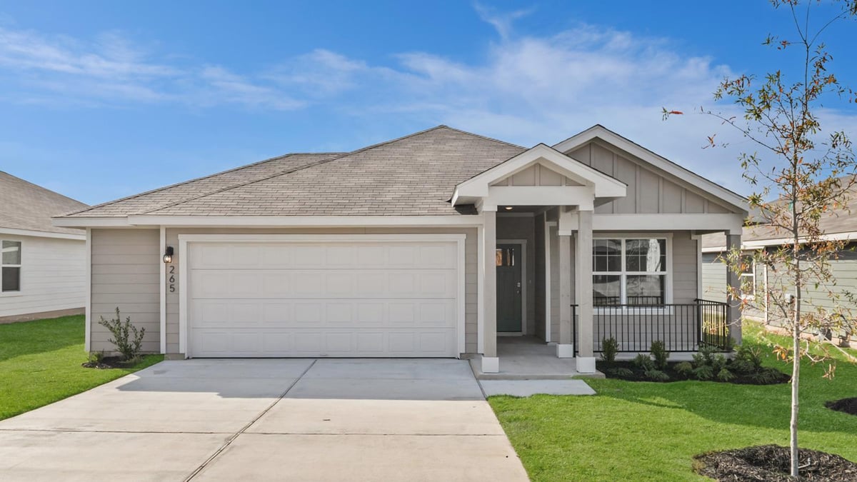 265 Balmorehea St - front exterior - Luxury home in TALAVERA, Kyle, TX