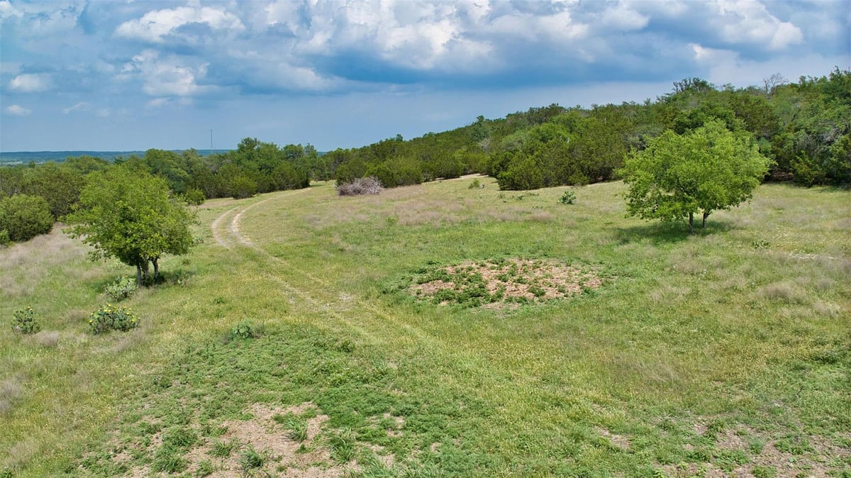 View 2700 County Road 245 in 0 2700 County Road 245 - backyard with rolling Hill Country terrain - Luxury home in 0, Florence, TX