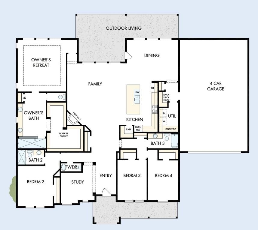 Living area at 2824 Redwood Grv - 4 bed 3 bath home