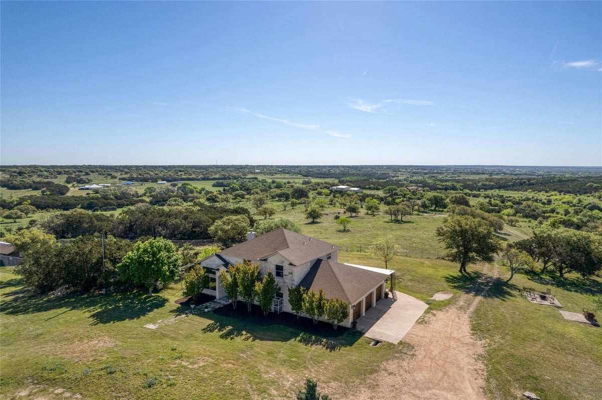 View 285 McReynolds Ranch Rd in McReynolds Ranch 285 McReynolds Ranch Rd - front exterior - Luxury home in McReynolds Ranch, Burnet, TX