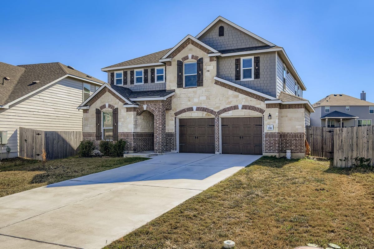 View 295 Kat Garnet Dr in Stagecoach Ph 3 295 Kat Garnet Dr - front exterior - Luxury home in Stagecoach Ph 3, Kyle, TX