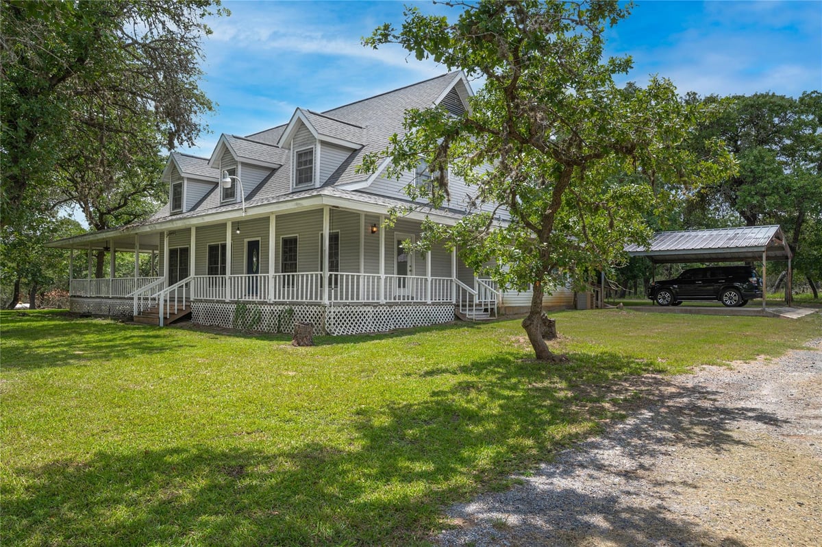 View 2981 Vivroux Ranch Rd in OUT 2981 Vivroux Ranch Rd - front exterior - Luxury home in OUT, Seguin, TX