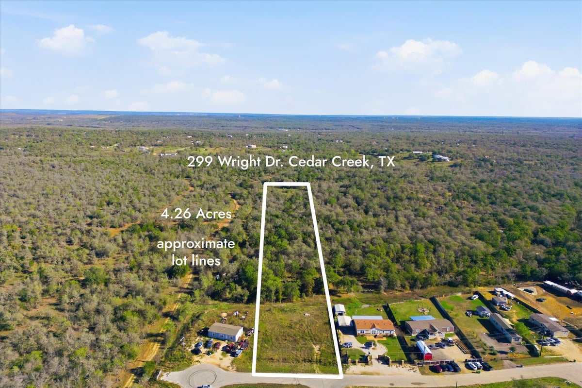 View 299 Wright Dr in Santa Fe Estates 299 Wright Dr - property photo 1 - Luxury lot in Santa Fe Estates, Cedar Creek, TX