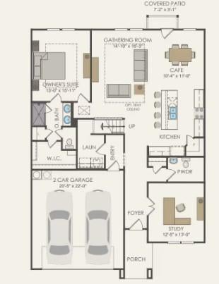 Living area at 300  Celeste Way - 5 bed 4 bath home