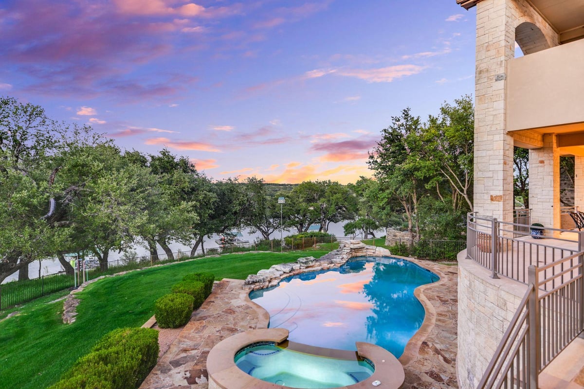 View 3004 Travis Lakeside DR in Travis Lakeside Ph 01 3004 Travis Lakeside DR - front exterior - Luxury home in Travis Lakeside Ph 01, Spicewood, TX