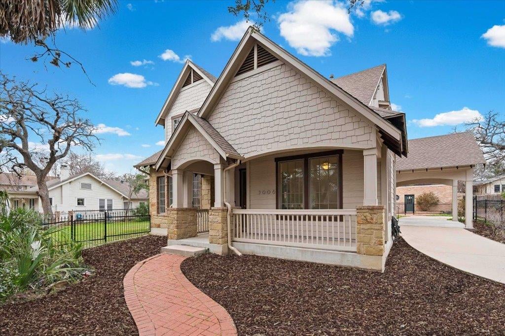 View 3006 Washington Sq in Allen J B 3006 Washington Sq - front exterior with historic-style curb appeal - Luxury home in Allen J B, Austin, TX