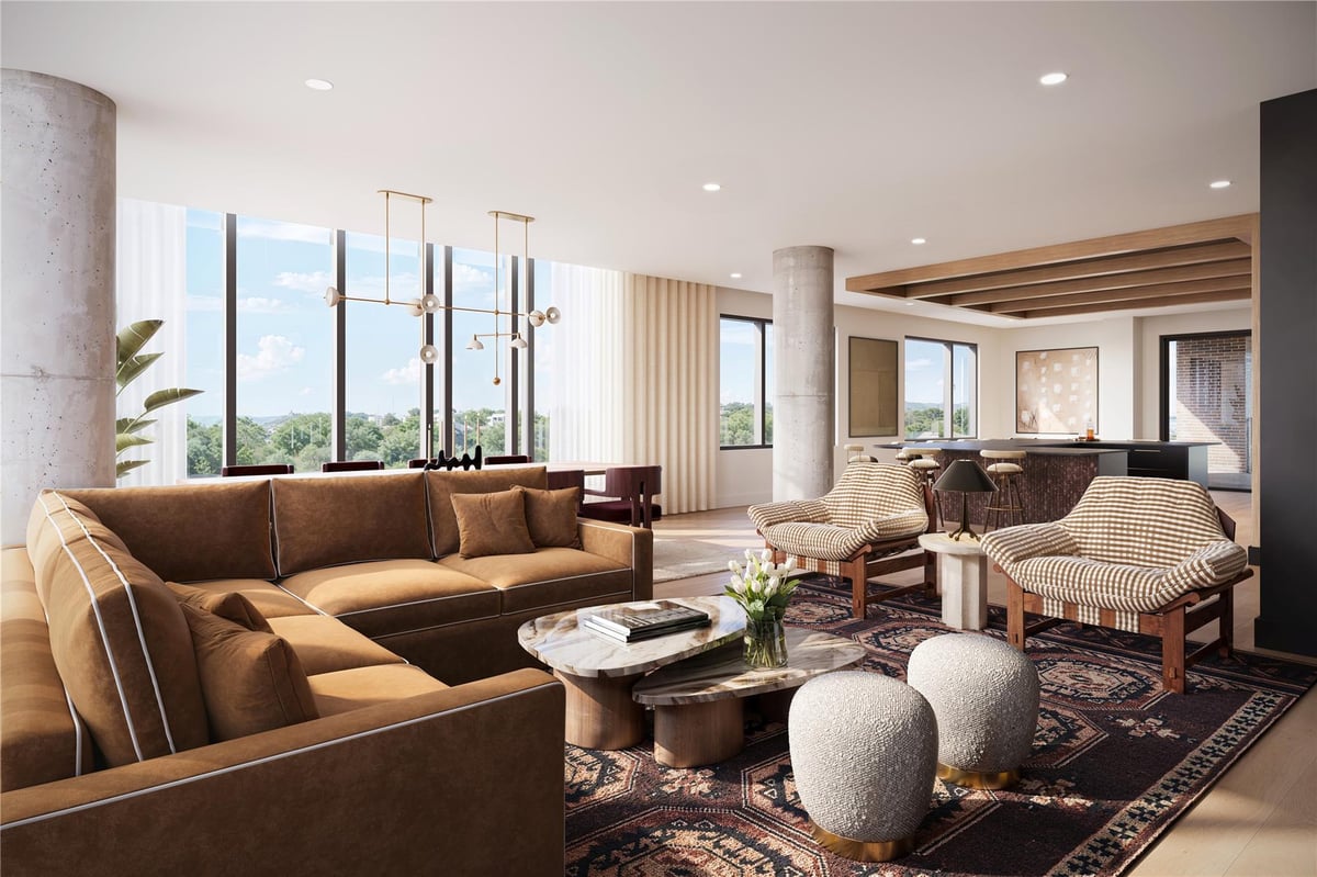 Living area at 301 Pressler St Unit #305 - 1 bed 1 bath home