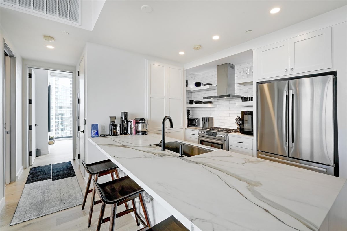 Kitchen at 301 West Ave Unit #2201 - 2 bed 2 bath home