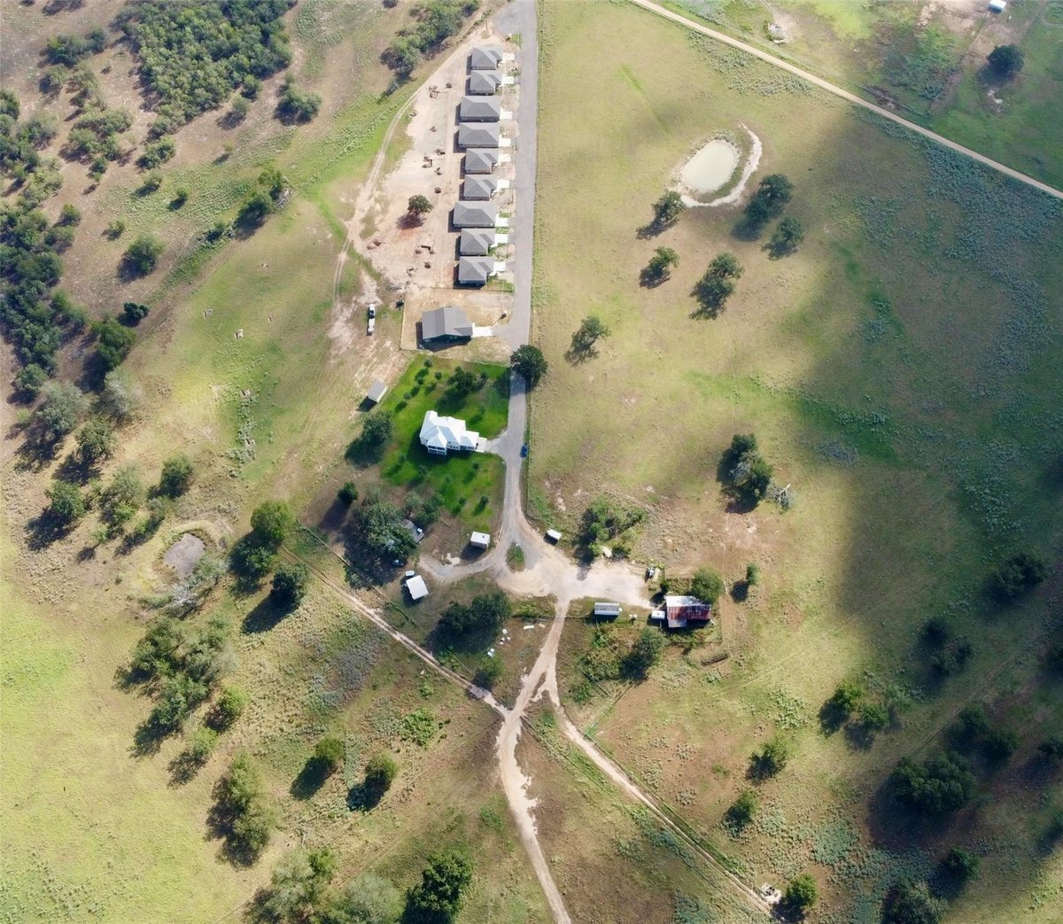 View 303 Bobs Trail in Rousseau, Mozea 303 Bobs Trail - aerial view with 303 Bobs Trail in Bastrop - Luxury home in Rousseau, Mozea, Bastrop, TX