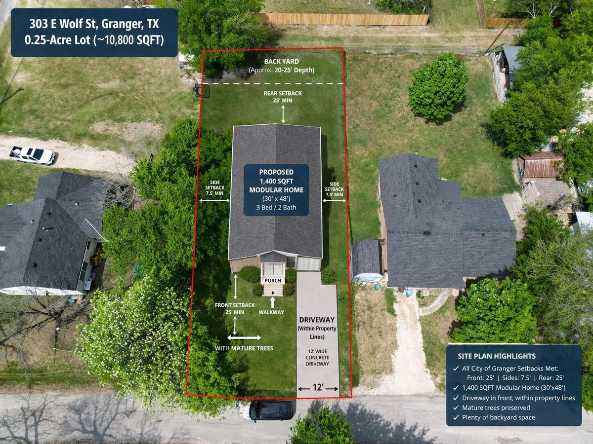 View 303 E Wolf St in Jarrell Add 303 E Wolf St - front exterior - Luxury lot in Jarrell Add, Granger, TX