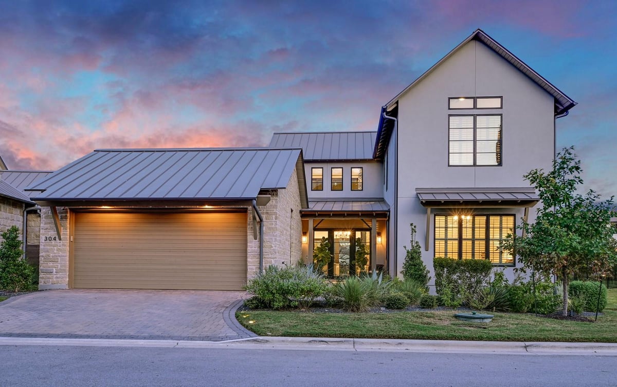 View 304 Pursers Pl in Westside Landing at Rough Hollow 304 Pursers Pl - front exterior - Luxury home in Westside Landing at Rough Hollow, Austin, TX