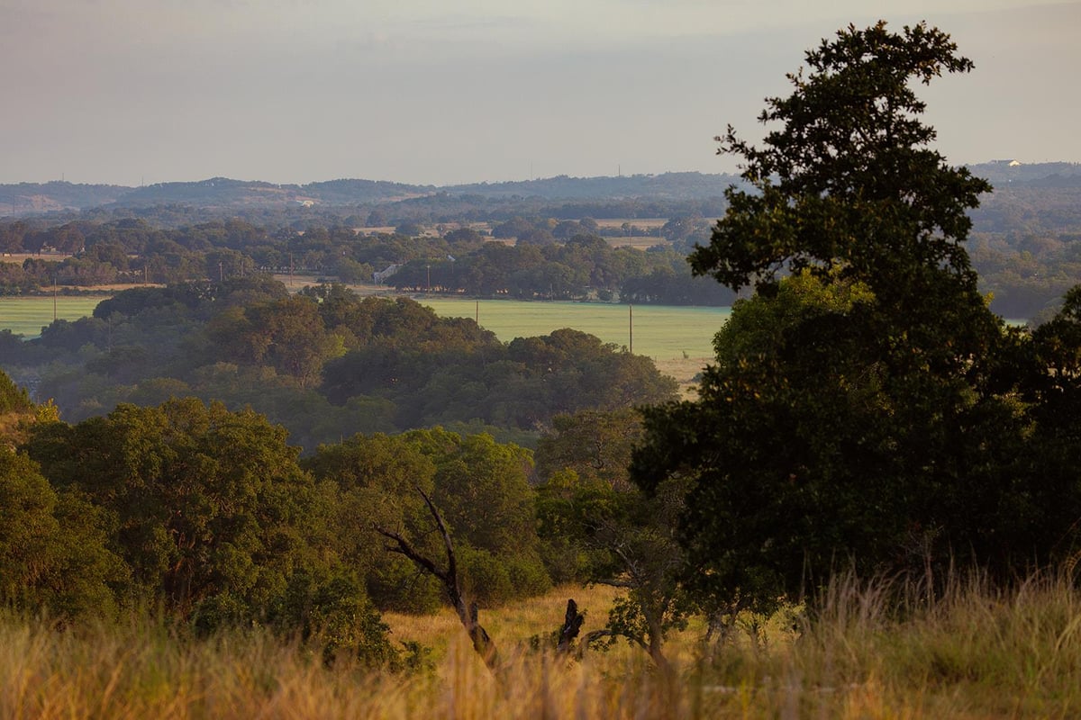 View with Hill Country vista at 3067 Ranch Road 1888 - Blanco, TX