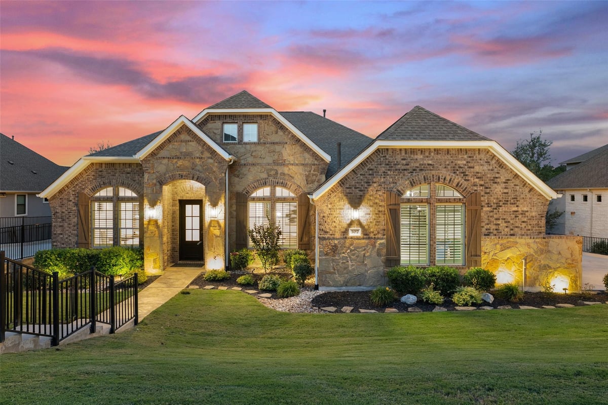 View 307 Lodestone LN in Estates Of Flintrock The 307 Lodestone LN - front exterior - Luxury home in Estates Of Flintrock The, Austin, TX