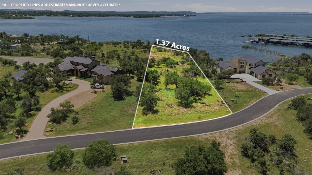 View 308 Peninsula Dr in Peninsula On Lake Buchanan 308 Peninsula Dr - front exterior - Luxury lot in Peninsula On Lake Buchanan, Burnet, TX