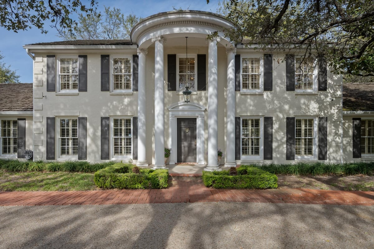 View 3100 Pecos St in Brown Herman Add 02 Sec 04 3100 Pecos St - front exterior with classic estate facade - Luxury home in Brown Herman Add 02 Sec 04, Austin, TX