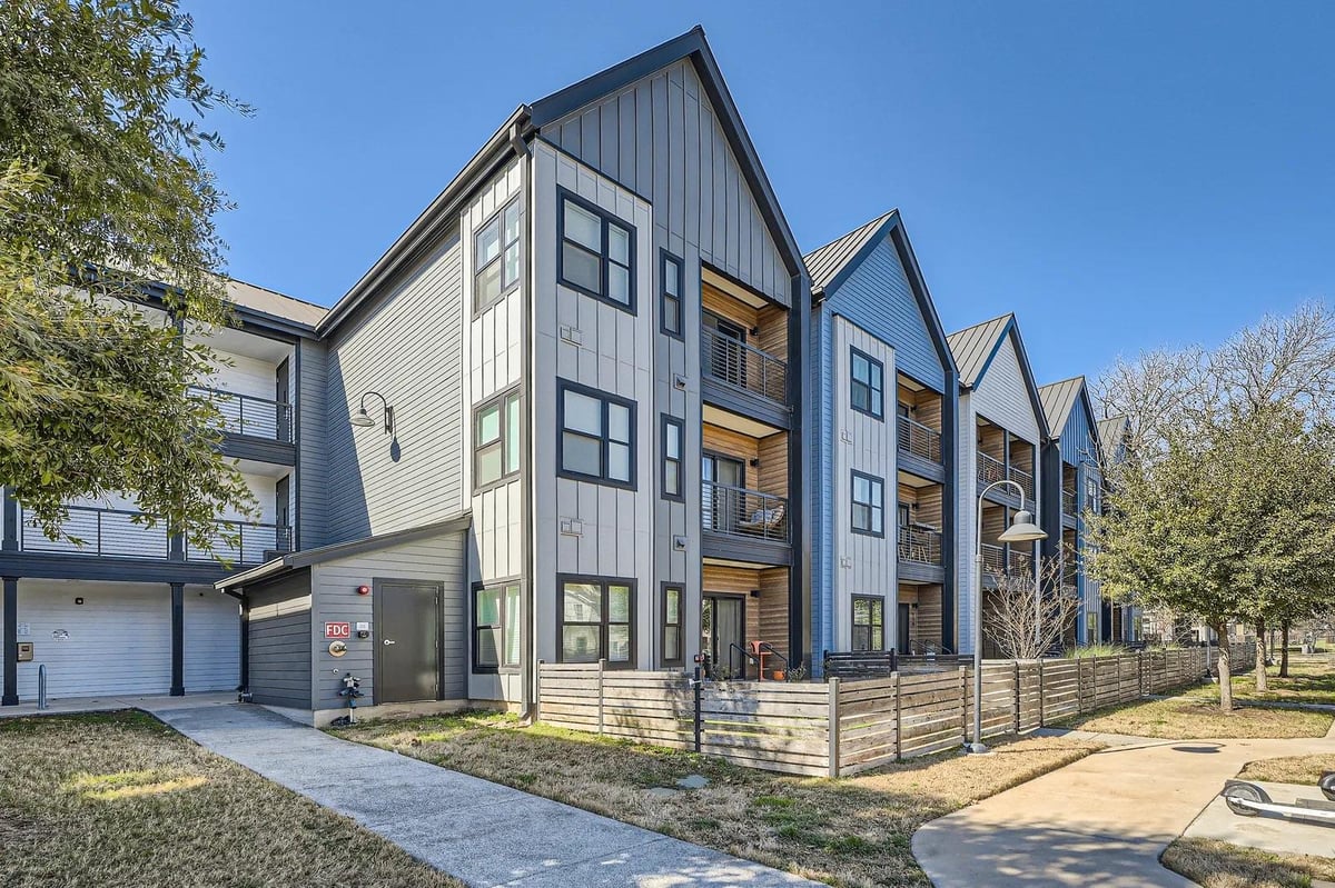 View 3101 Govalle Ave Unit #103 in Hom Condos 3101 Govalle Ave Unit #103 - front exterior - Luxury home in Hom Condos, Austin, TX