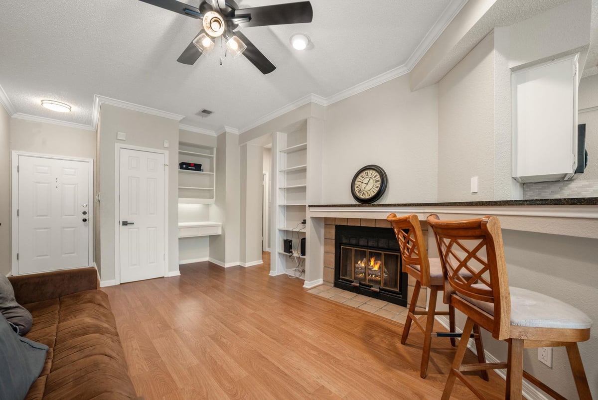 Living area at 3111 Tom Green St Unit #208 - 2 bed 2 bath home