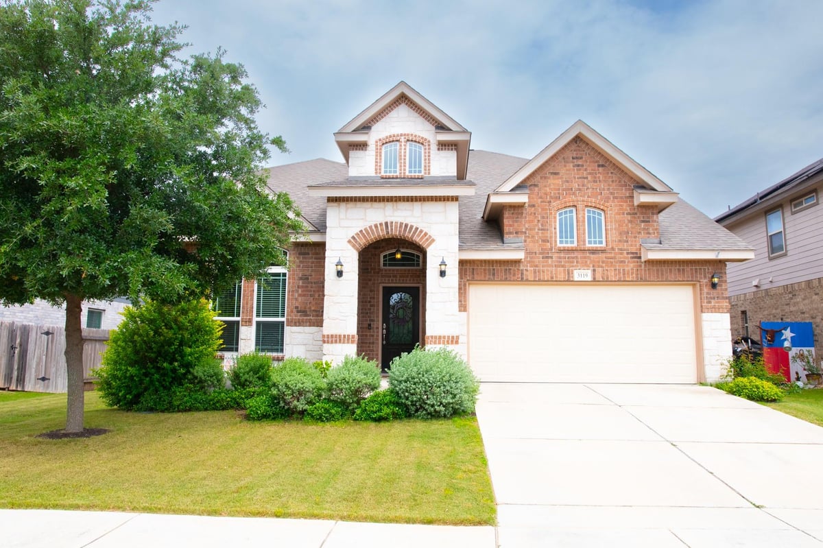 View 3119 Brand Iron Dr in Blanco Vista Tr K-1 3119 Brand Iron Dr - front exterior - Luxury home in Blanco Vista Tr K-1, San Marcos, TX