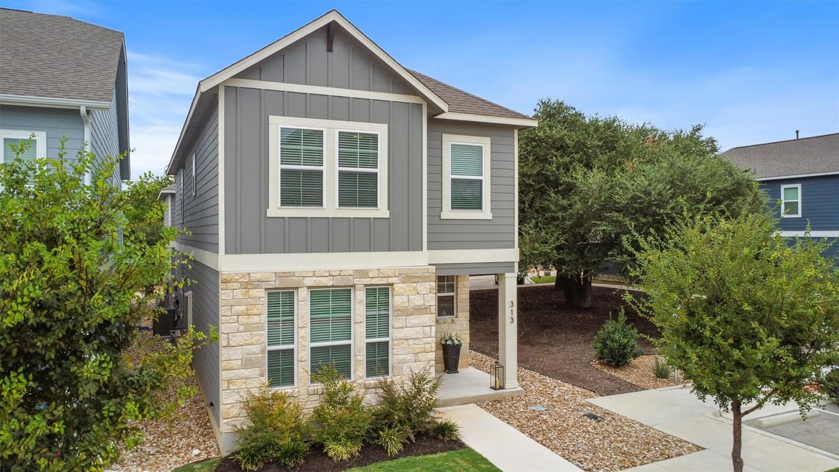 View 313 Toddy Way in Retreat at Hero Way 313 Toddy Way - front exterior - Luxury home in Retreat at Hero Way, Leander, TX