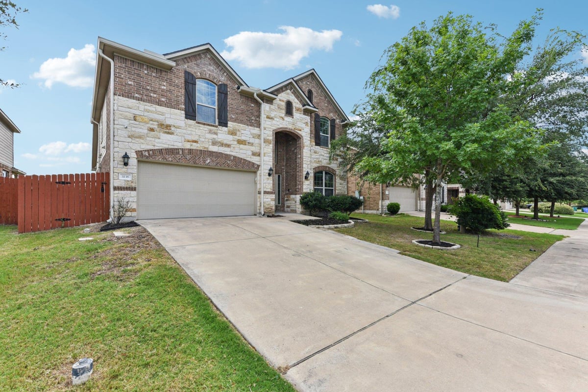 View 3136 Honey Peach Way in Falcon Pointe Sec 13 Ph C 3136 Honey Peach Way - front exterior - Luxury home in Falcon Pointe Sec 13 Ph C, Pflugerville, TX