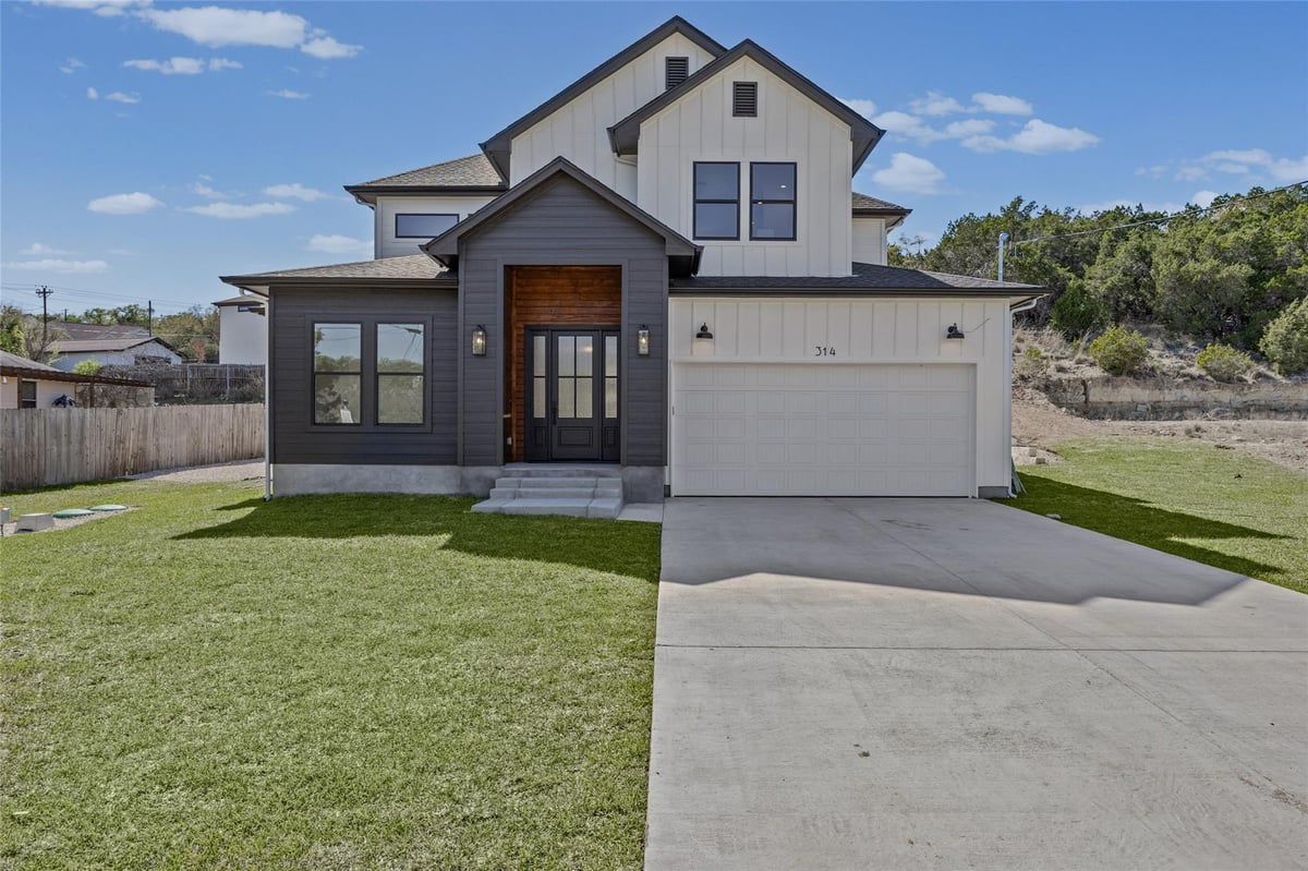 View 314 Alloway Dr in Briarcliff Inc Sec 13 314 Alloway Dr - front exterior - Luxury home in Briarcliff Inc Sec 13, Spicewood, TX