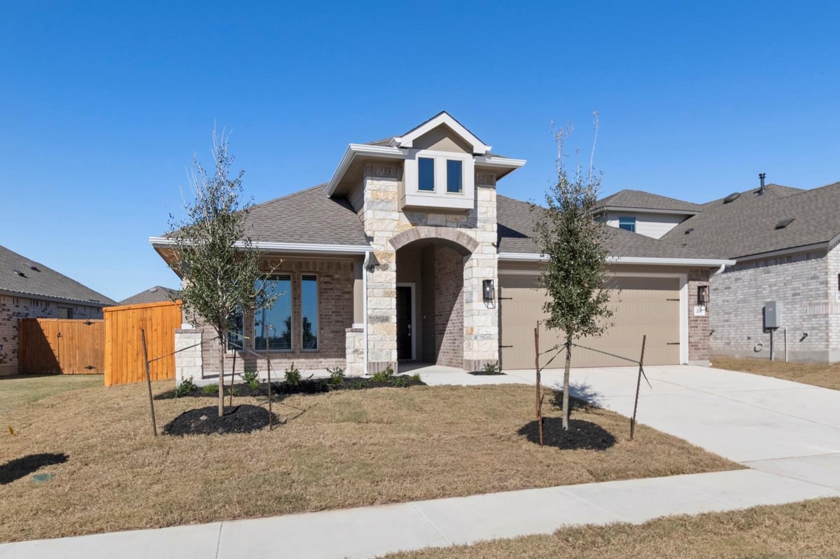 View 314 Bay Breeze Dr in Crosswinds 314 Bay Breeze Dr - front exterior - Luxury home in Crosswinds, Kyle, TX