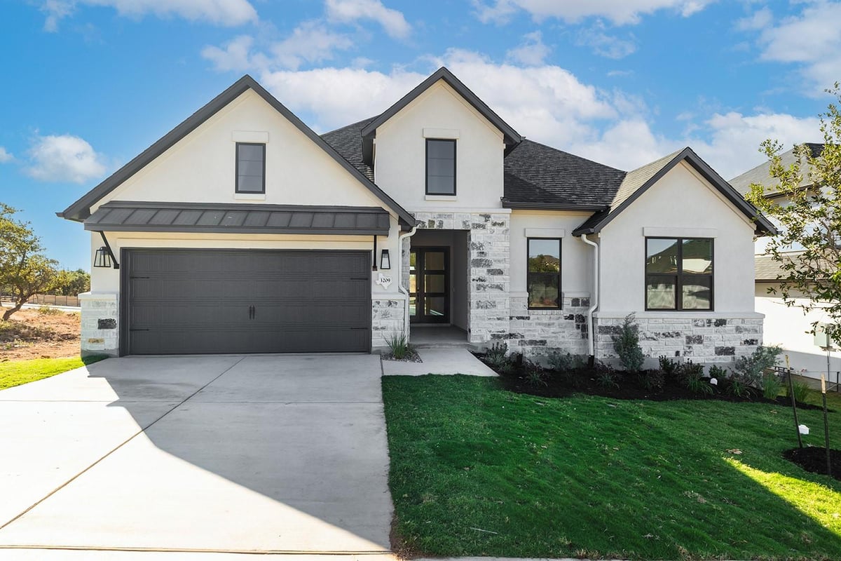 View 3209 Lookout Mountain Rd in Wolf Ranch - 60' 3209 Lookout Mountain Rd - front exterior - Luxury home in Wolf Ranch - 60', Georgetown, TX