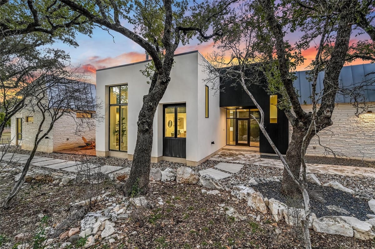 View 321 Tulley Ct in Oak Orchard Enclave 321 Tulley Ct - front exterior - Luxury home in Oak Orchard Enclave, Wimberley, TX