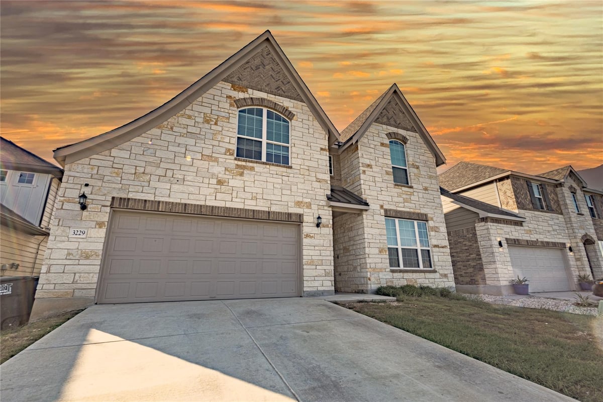 View 3229 Mountain Mint in OVERLOOK AT CREEKSIDE UNIT 1 3229 Mountain Mint - front exterior - Luxury home in OVERLOOK AT CREEKSIDE UNIT 1, New Braunfels, TX