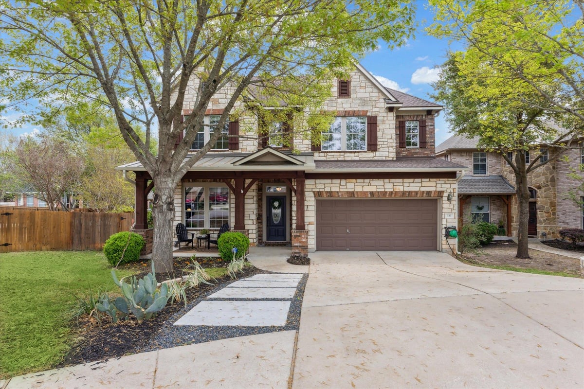 View 333 El Socorro Ln in Steiner Ranch 333 El Socorro Ln - front exterior - Luxury home in Steiner Ranch, Austin, TX