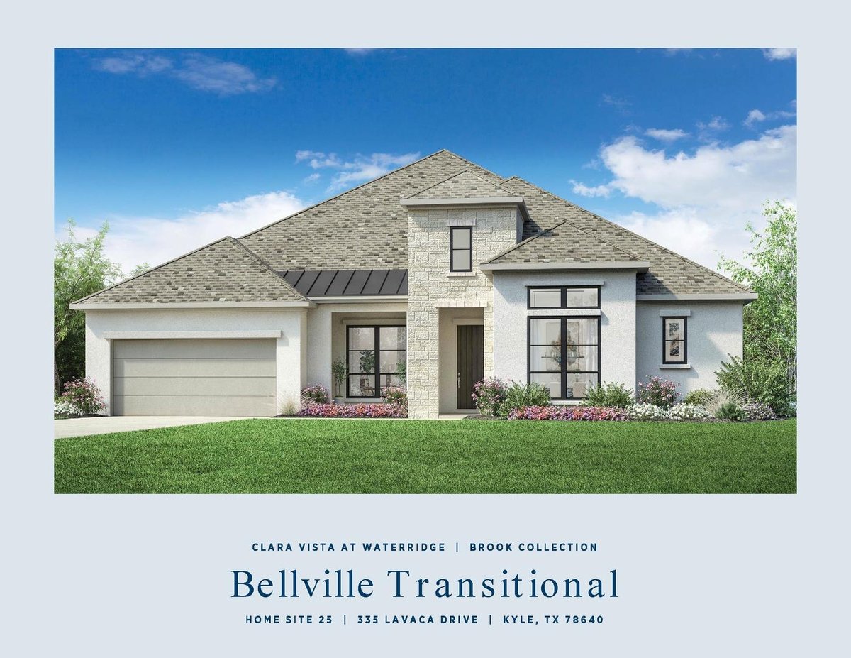 View 335 Lavaca DR in Clara Vista at Waterridge - Brook Collection 335 Lavaca DR - front exterior - Luxury home in Clara Vista at Waterridge - Brook Collection, Kyle, TX