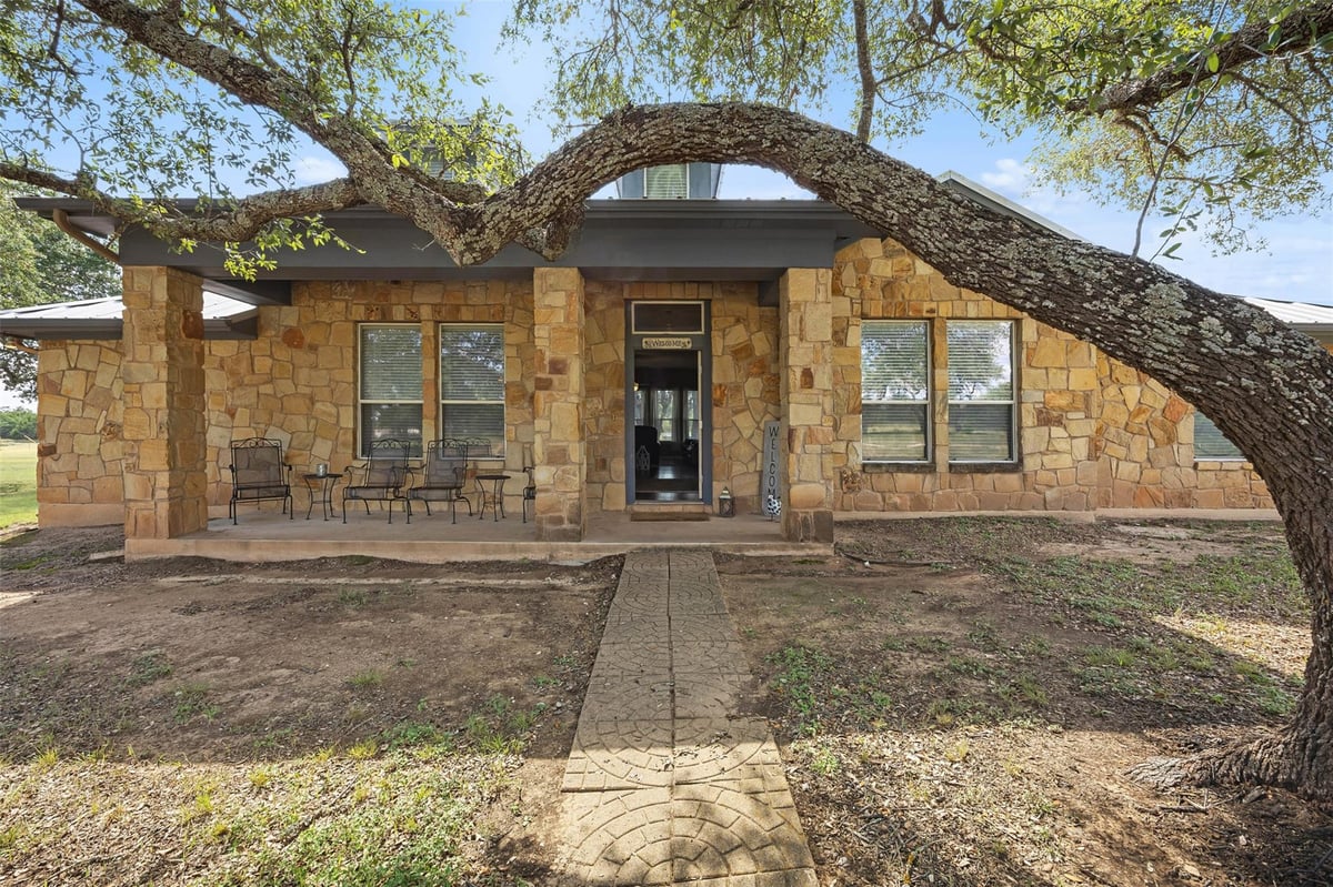 View 350 Lehne Rd in Rocky Mountain Ranch 350 Lehne Rd - front exterior - Luxury home in Rocky Mountain Ranch, Bertram, TX