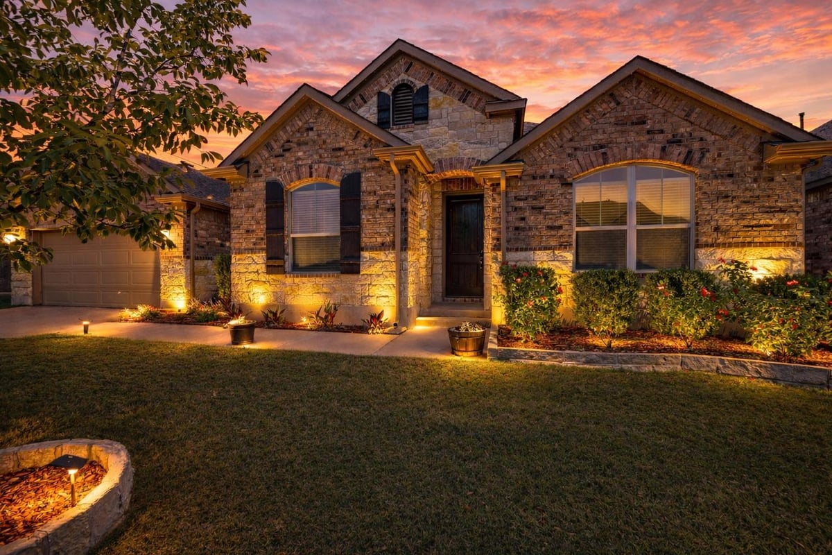 View 3500 Great Knot Pass in Lakeside At Blackhawk III Phase I 3500 Great Knot Pass - front exterior - Luxury home in Lakeside At Blackhawk III Phase I, Pflugerville, TX