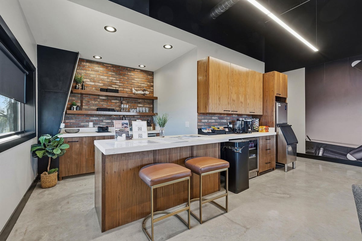 Primary bedroom at 3516 Mount Sharp Rd Unit #24A - Mount Sharp Airpark, Wimberley, TX