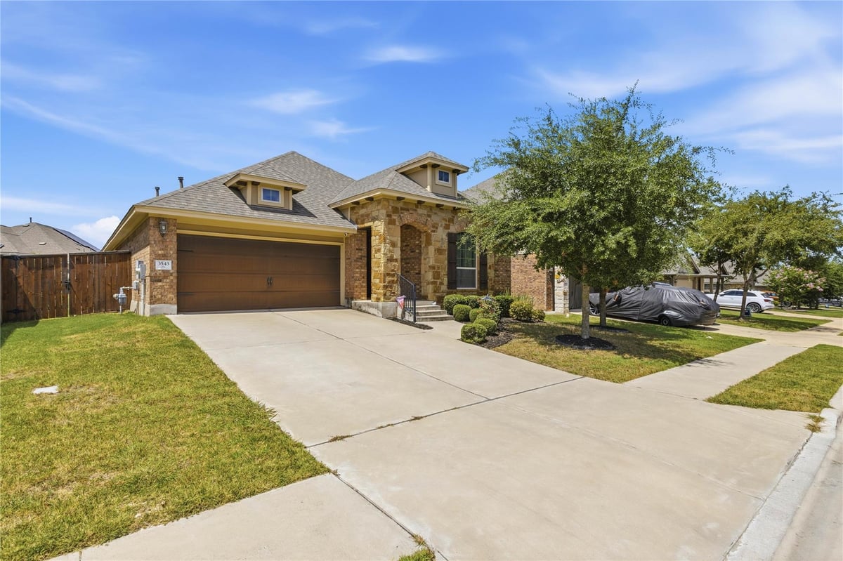 View 3543 Pauling LOOP in Madsen Ranch Ph 1 3543 Pauling LOOP - front exterior - Luxury home in Madsen Ranch Ph 1, Round Rock, TX