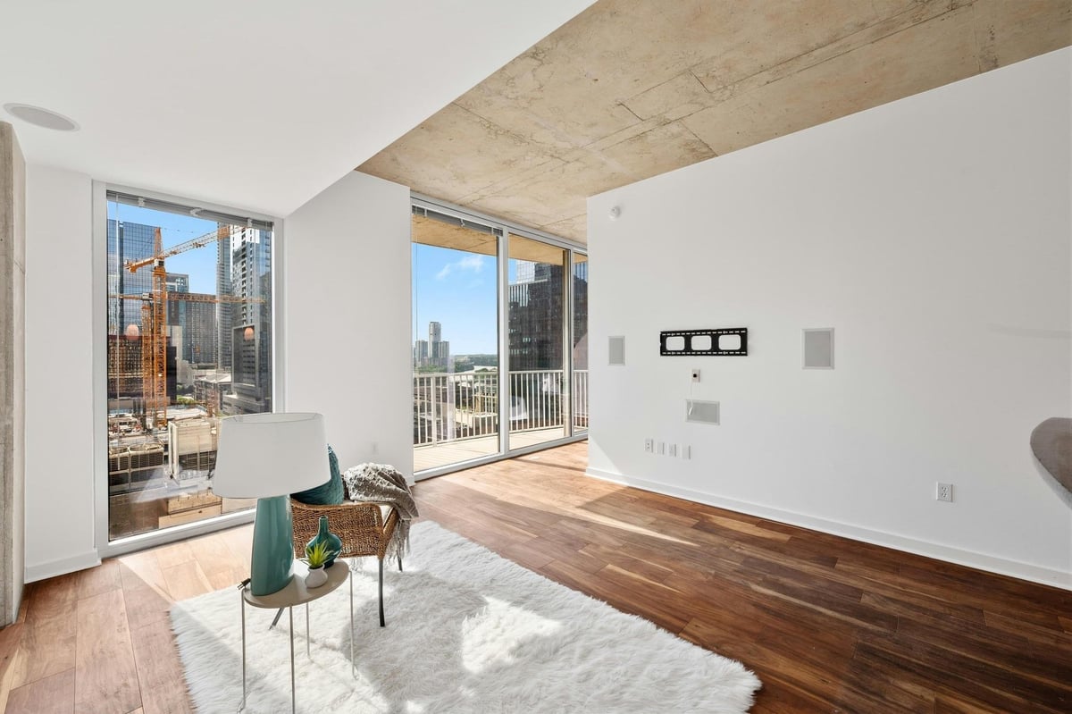 Kitchen at 360 Nueces St Unit #1407 - 1 bed 1 bath home
