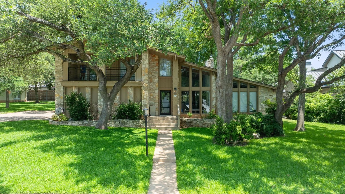 View 3600 Ripple Creek RD in Rolling Hills West 3600 Ripple Creek RD - front exterior - Luxury home in Rolling Hills West, Austin, TX